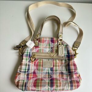 NWT Coach Daisy Madras Foldover Crossbody Bag F23541